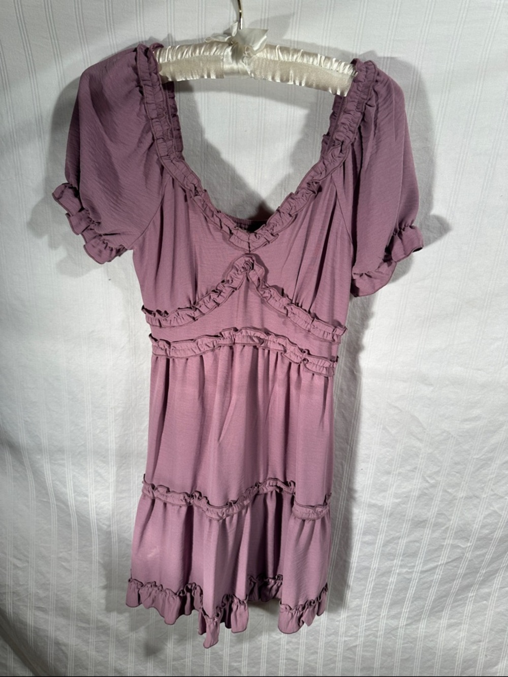 Inspired Hearts Mauve Ruffle Midi Dress